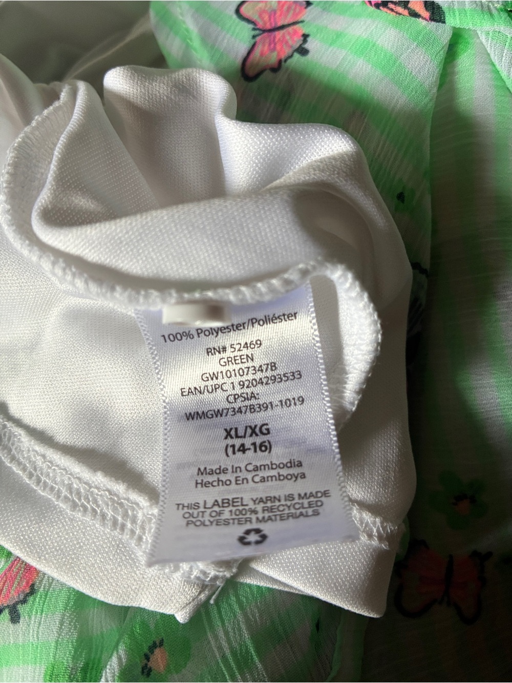 wonder nation Mint Green Layered Dress with Pink & Purple Butterflies - Picture 4 of 5